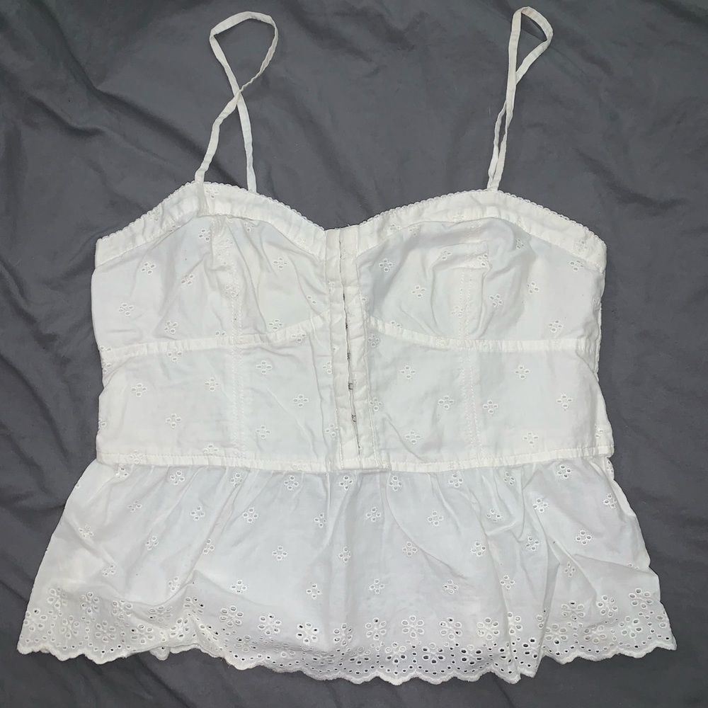 American Eagle white eyelet tank top